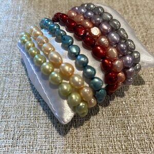 Beaded Glass Bracelets Set of 7  BOHO style